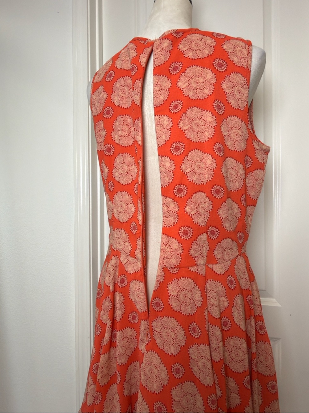 Maison Jules Orange Sleeveless Floral A-Line Dress - Perfect Fall Dress - Picture 5 of 10
